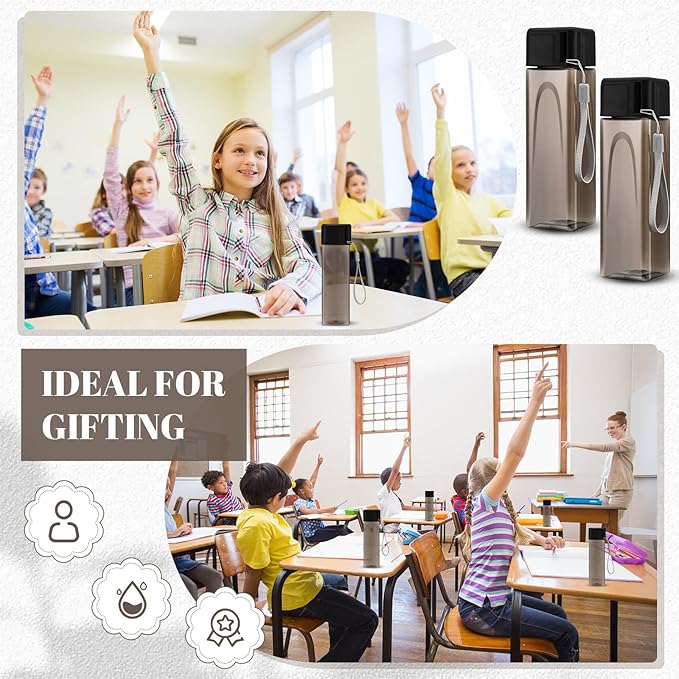 Mifoci 30 Pcs Water Bottle Bulk 17 oz Plastic Sports Water Bottles for Adults Reusable Leak Proof Portable Drink Bottles Large for Travel Camping Fitness Office(Black)