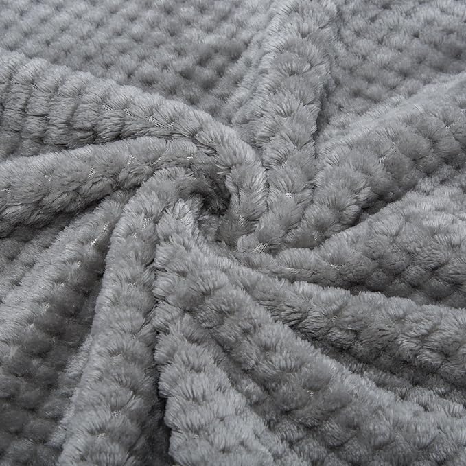 Fuzzy Blanket or Fluffy Blanket for Baby, Soft Warm Cozy Coral Fleece Toddler, Infant or Newborn Receiving Blanket for Crib, Stroller, Travel, Decorative (28Wx40L, XS-Flint Gray)