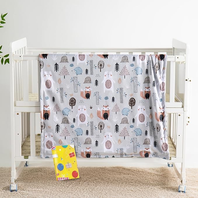 Baby Blanket for Boys Girls Super Soft Blanket,Fluffy Warm Lightweight Baby Receiving Blankets,Double Layer with Dotted Backing for Toddler Nursery(Fox, 30 * 40inch)