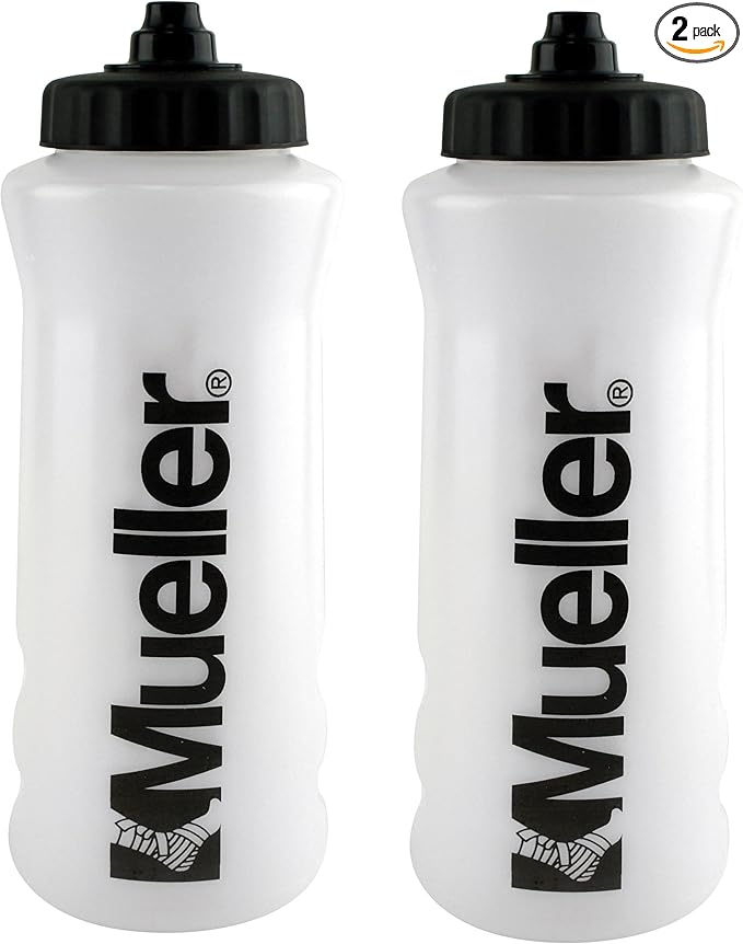 Mueller Quart Bottle w/Sureshot Squeeze Natural Color w/Black Letters (2)