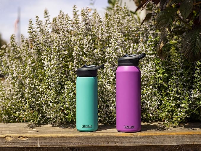 CamelBak eddy+ Water Bottle with Straw 25oz - Insulated Stainless Steel, Dusk Blue