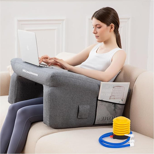 Reading Pillow for Gaming,Inflatable Bed Rest Pillow for Reading,lap desk Extra Large Arm Rest Pillow for bed,Floor,Working,Gaming,for Play Steam Deck Switch and PS5 while Sitting in Bed table pillow