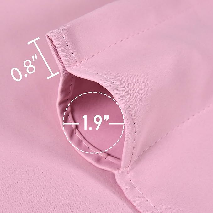 Baby Pink Valance for Windows 42x18 Inch Solid Thermal Insulated Blackout Rod Pocket Kitchen Short Curtain Toppers Valance for Bathroom Living Room 1 Panel