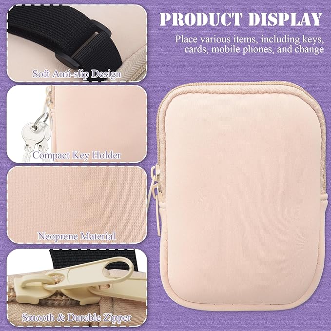 MONVIE Water Bottle Pouch Compatible with Stanley Quencher Adventure 40oz & Stanley IceFlow 20oz 30oz & Stanley Tumbler, Gym Accessories for Women, Tumbler Pouch for Cards, Keys, Earphone(Pink)