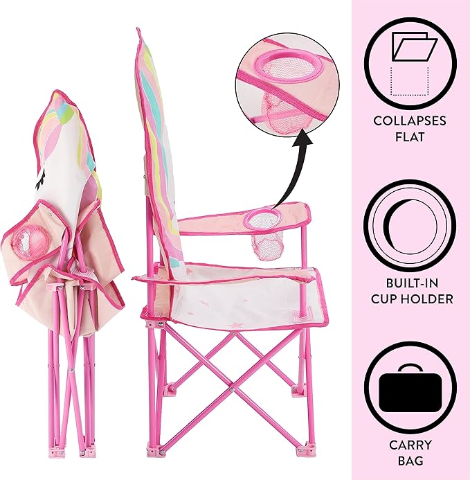 Heritage Kids Children's Figural Camp Chair, Unicorn