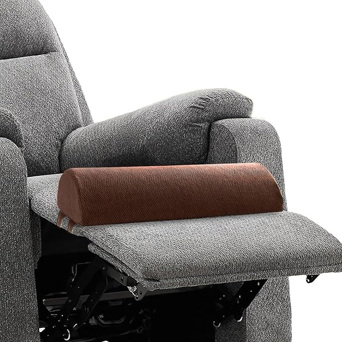 Recliner Leg Pillow Memory Foam Non-Slip Long Bolster Pillow for Legs, Knees, Lower Back and Head, Lumbar Support Pillow 23.6x8x4 Inch Coffee
