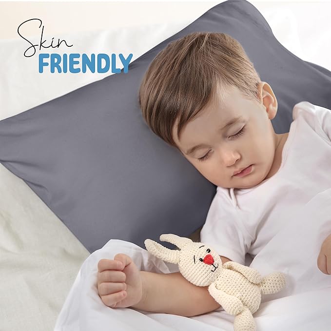 Utopia Bedding Toddler Pillow Cases - 2 Pack - Envelope Closure - Soft Brushed Microfiber Fabric - Shrinkage and Fade Resistant Pillow Covers 13 X 18 Inches (Toddler, Grey)