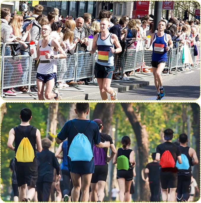 Mifoci 20 oz Plastic Water Bottles Bulk and Drawstring Backpack Set Reusable Sport Water Bottles Lightweight Clear Water Bottle Cinch Gym Drawstring Bags for Adult Kids Fitness DIY