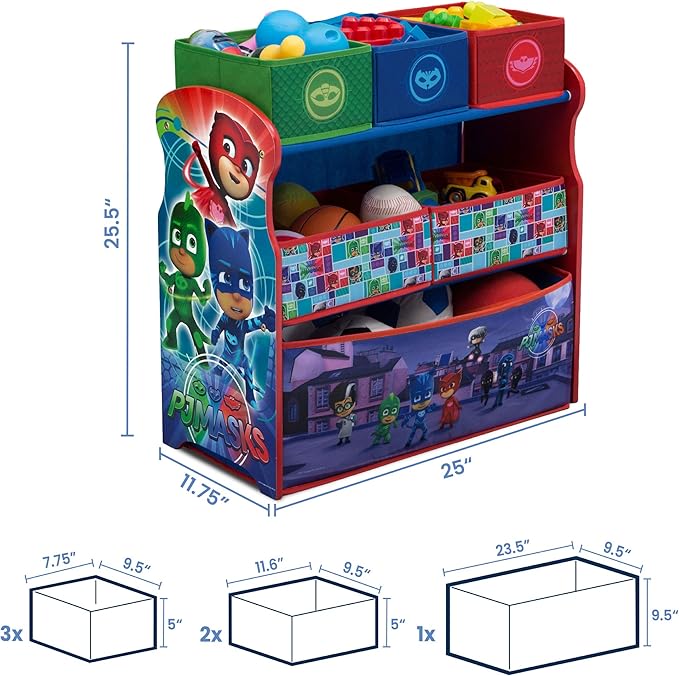Delta Children Multi-Bin Toy Organizer, PJ Masks