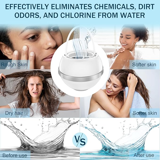 Bath Ball Filter，Bathtub Water Filter For Tub Faucet, Removes Contaminants For Softer, Smoother Skin, BPA Free
