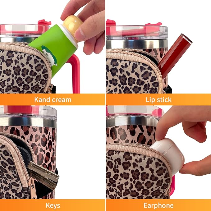 Gabigaba Water Bottle Pouch for Stanley Cup Accessories, Neoprene Bottle Sleeve for Stanley Accessories 40 oz, Gym Bottle Accessories for Running, Walking, Workout