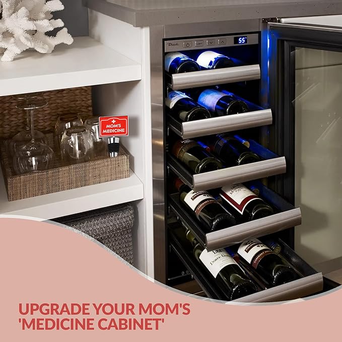 VELENTI Wine Bottle Stopper - Mom's Medicine - Funny Birthday Gifts for Women - Thoughtful Novelty Gifts for Women, Mom, Coworker - Humorous Mother Day Gift from Daughter, Son, Husband