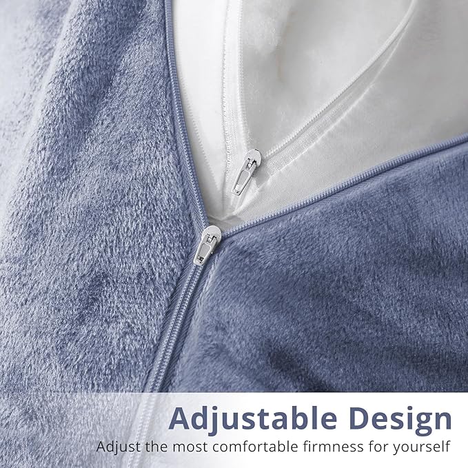 Sasttie Reading Pillow for Sitting in Bed Adult, Velvet Back Pillow for Bed Sitting Up, Backrest Back Support Chair Pillow, College Dorm Essentials for Girls and Boys, Grey Purple