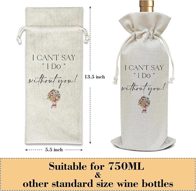 Bridesmaids Proposal Gifts, Gifts for Wedding Gift for Maid of Honor Sister Friend Bridesmaid Gifts Bridal Shower Bachelorette Party Favor Wine Bag Decoration Supplies, Wine Gifts for Women /16