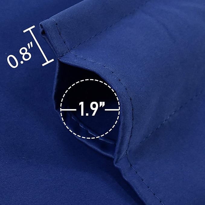 Navy Valance for Windows 42x18 Inch Solid Thermal Insulated Blackout Rod Pocket Kitchen Short Curtain Toppers Valance for Bathroom Living Room 2 Panels