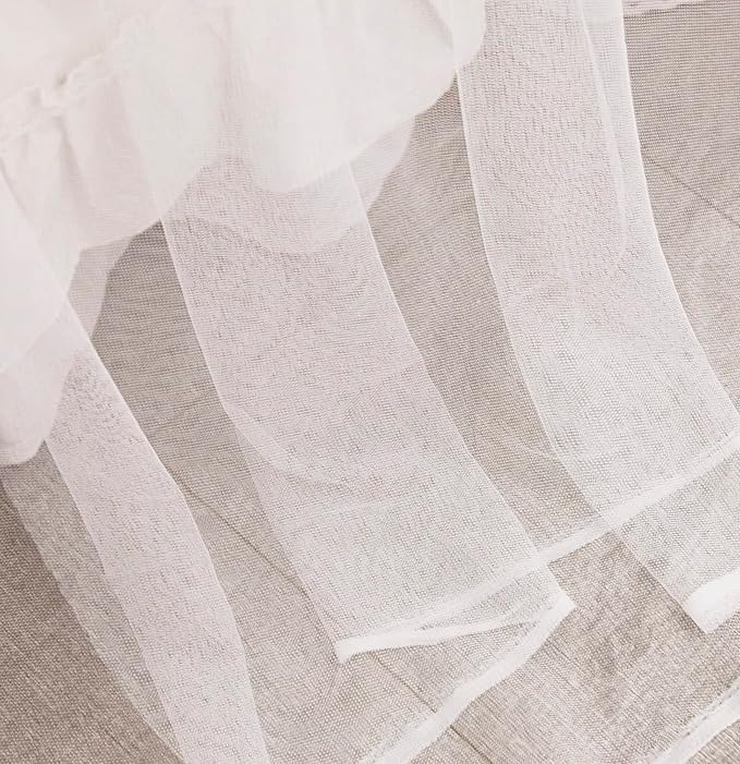 Mengersi Bed Canopy Mosquito Net for Bed,Canopy Bed Curtains Elegant Bed Drapes Screen Netting Canopy Curtains Bedroom Decor (White, Full/Queen)