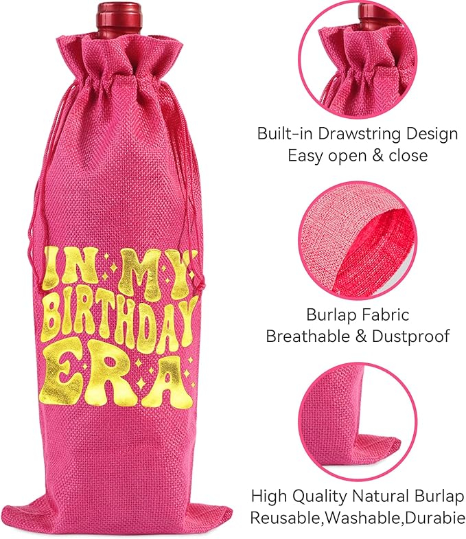 comfit In My Birthday Era Wine Bag,Birthday Wine Gifts for Her,Happy Birthday Wine Bag,Birthday Decorations,Wine gift bags