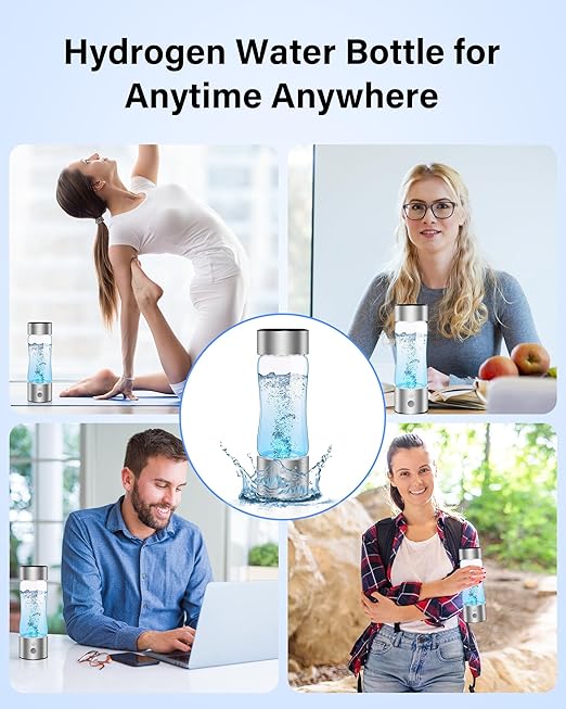 Hydrogen Water Bottle, Hydrogen Water Bottle Generator with SPE PEM Technology Water Ionizer, Hydrohealth Hydrogen Water Machine Improve Water in 3 Mins for Home, Office, Travel, Daily Drinking