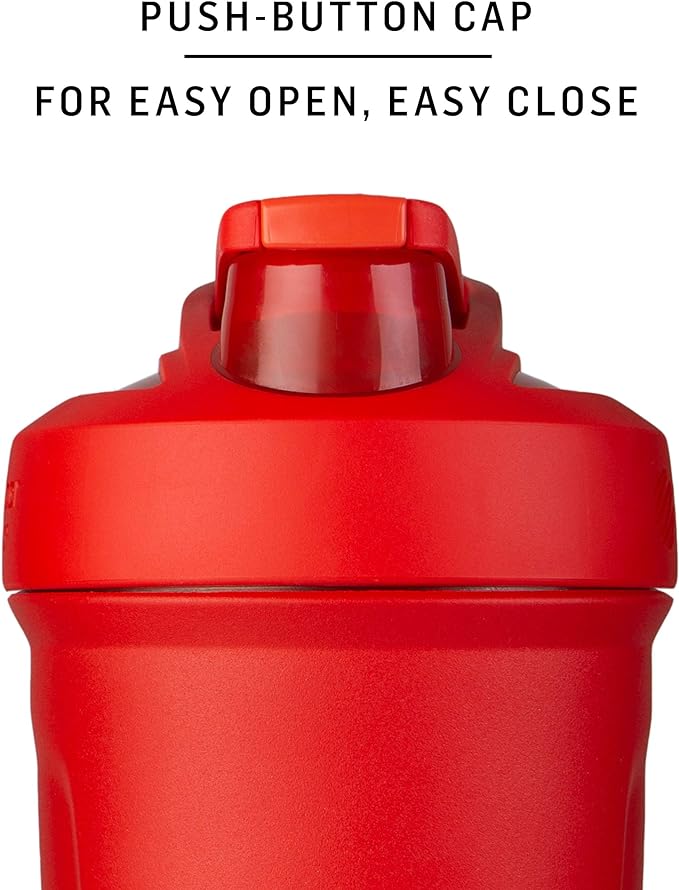 BlenderBottle Strada Shaker Cup Insulated Stainless Steel Water Bottle with Wire Whisk, 24-Ounce, Black & Classic Shaker Bottle Perfect for Protein Shakes and Pre Workout, 28-Ounce, Black