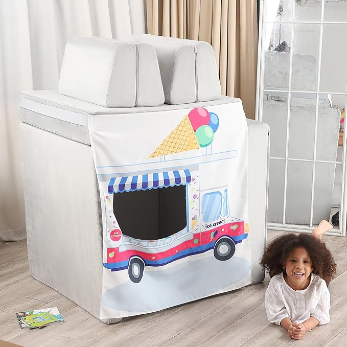 Play Panels for Kids Foam Play Couch, Ice Cream Store