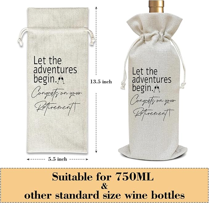 Retirement Gifts for Women Men Grandma Grandpa, Coworker Goodbye Gifts Farewell Gifts for Friend Colleagues Boss Retirement Wine Bag Party Favor Decoration Supplies, Wine Gifts for Women Men /18