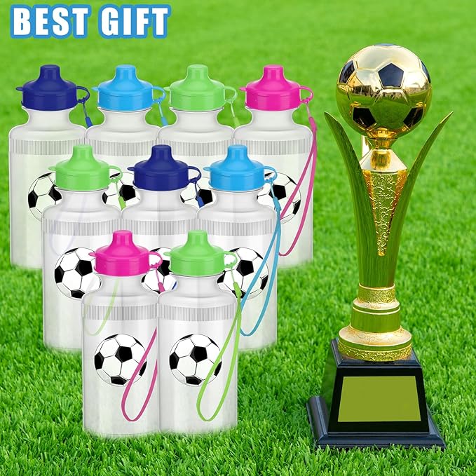 Zubebe 36 Pcs Sports Water Bottles Bulk 20 oz Squeeze Reusable Plastic Water Bottle with Nylon Strap Blank DIY Water Bottles for Kids Adults School Thanks Gift Outdoor Sport Fitness