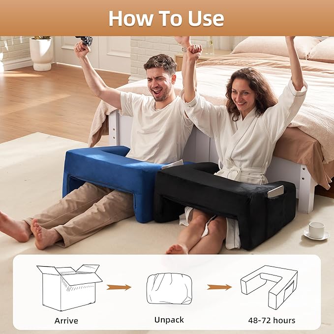 Homguava Reading Pillow Memory Lap Desk Foam Pillow for Adults Gaming Pillow Arm Rest Pillow for Reading, Crocheting, Gaming or Sitting in Bed (Black, Large)