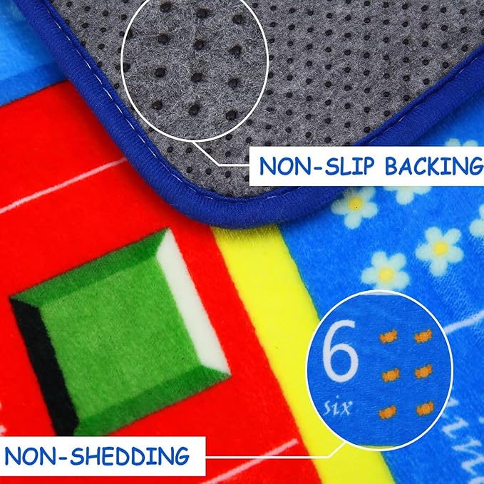 Kids Rug 3x5 Rug Baby Floor Mat Kids Educational Rug Area Rug for Learning Alphabet Play Mats for Babies and Toddlers Nursery Rug Kids Room Rugs for Bedroom Carpet