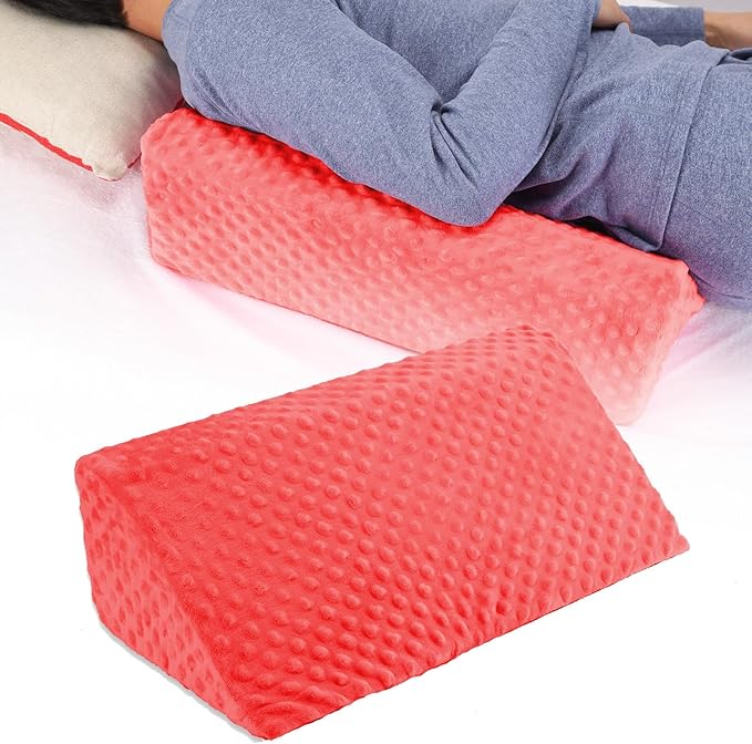 Body Wedge Pillow for Side Sleeping, Body Position Side Wedge Pillow, Back Positioning Elevation Pillow, Back Wedge Pillow for Side Sleepers, Wedge Pillows for After Surgery, Back Pain(Red-Dot)