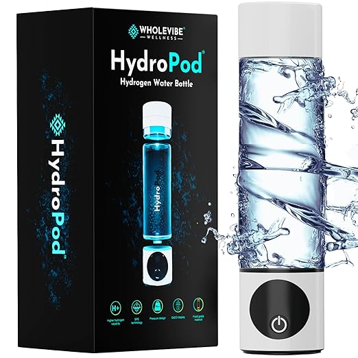 HydroPod Premium Hydrogen Water Bottle Generator - Advanced HydroHealth Hydrogenated Water Machine & Ionizer - Smart Portable Water Purifier & Filtered Hydro Water Bottle