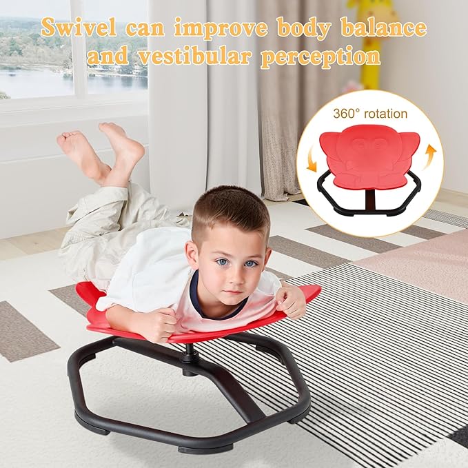 Spinning Chair for Autistic Kids Sit and Spin Chair for Kids Swivel Sensory Chair Elephant Spinning Seat Autism Sensory Chair Items for Sensory Room Training Balance Body Coordination