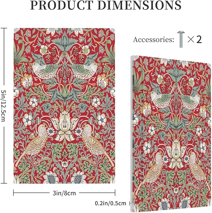William Morris Strawberry Thief Botanical Red Green 1 Gang Light Switch Covers No Device Wall Plate Decorative Blank Switchplate Electrical Faceplate for Country Bathroom Bedroom Decor