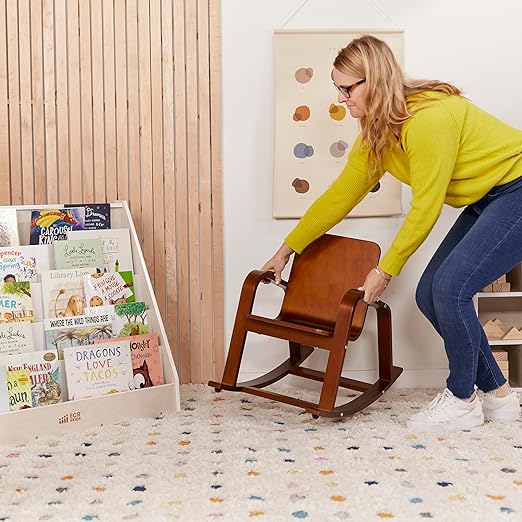 ECR4Kids Bentwood Rocking Chair, Kids Furniture, Dark Walnut