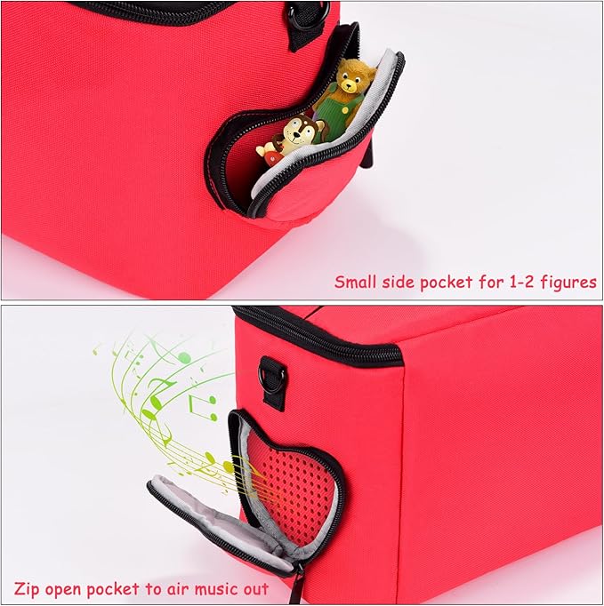 DDgro Toniebox Carrying Case - Convenient and Protective Travel Bag for Tonie box Audio Player Starter Set and Accessories (Red, Large)