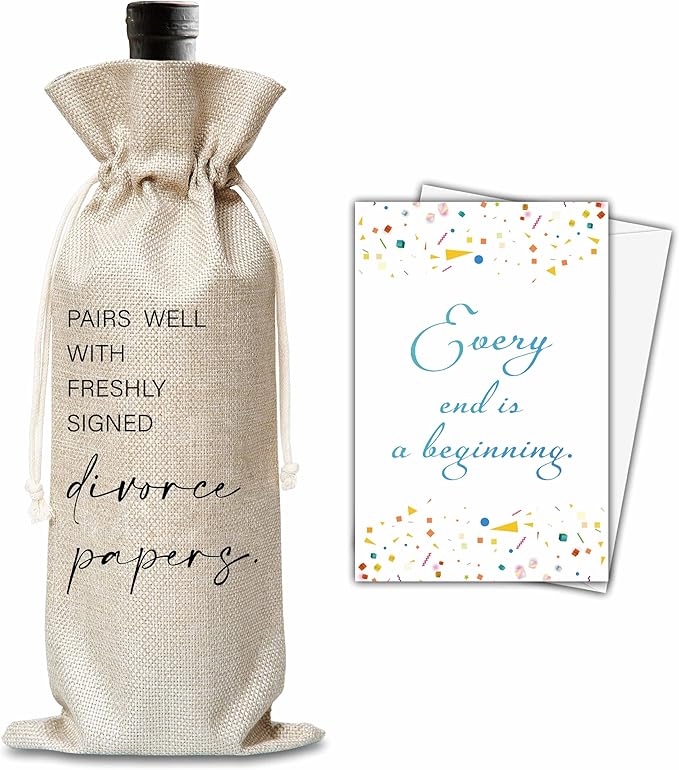 Xanev Divorce Gifts For Woman Man, Divorce Wine Gift Bag, Happy Divorce Day Wine Bag, Breakup Divorced Congrats Gift For Friend Sister Family, New Beginning Gift, Divorce Party Decorations, B49