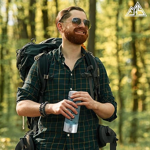 FRS Premium Hydrogen Water Bottle with SPE/PEM Technology. Improve Your Water in 3-Minutes with up to 1680 ppb of Molecular Hydrogen. Portable 420 mL, Stainless Steel, Rechargeable Design.