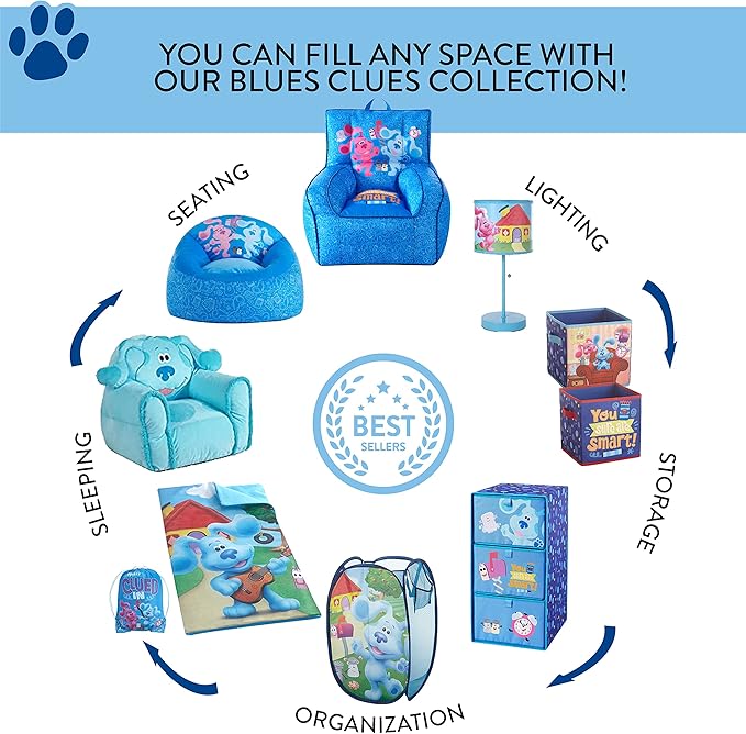 Idea Nuova Nickelodeon Blues Clues Pop Up Hamper with Durable Carry Handles, 21" H x 13.5" W X 13.5" L