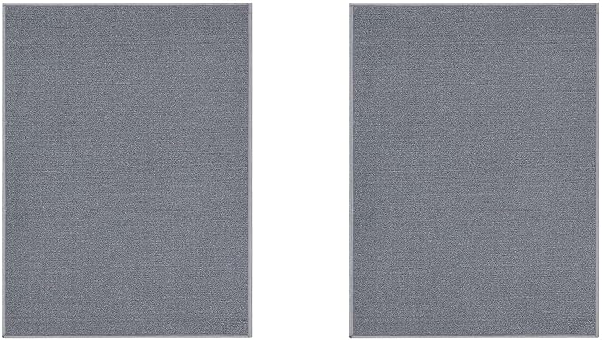 Machine Washable Modern Solid Design Non-Slip Rubberback 2x3 Pack of 2 Traditional Area Rug for Entryway, Bedroom, Kitchen, Bathroom, 2'3" x 3' - Pack of 2, Gray