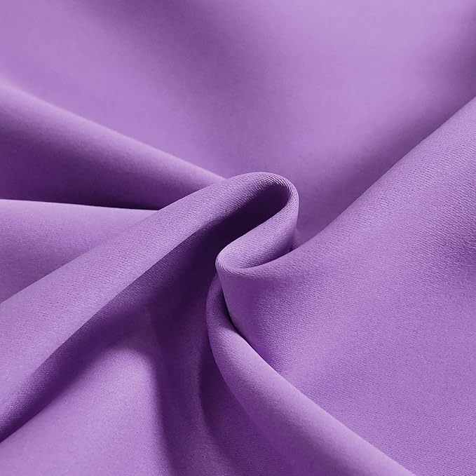 Light Purple Extra Wide Valance for Windows 100x18 Inch Solid Thermal Insulated Blackout Rod Pocket Kitchen Short Curtain Toppers Extra Wide Valance for Bathroom Living Room, Lilac Lavender