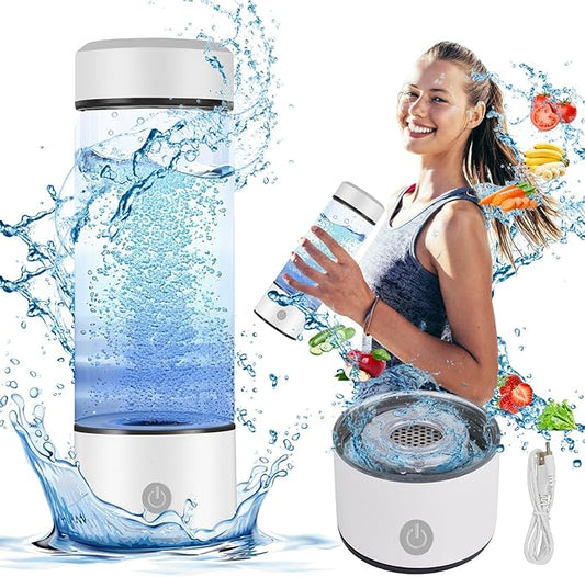 White 400ml Hydrogen Water Bottle High Hydrogen Concentration Generator Purifier Quantum Health Filter with SPE PEM Technology AY007