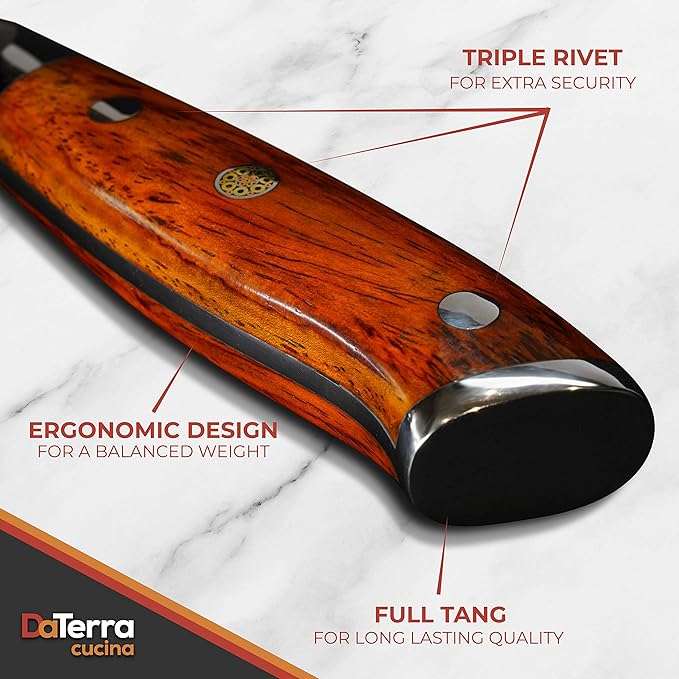 DaTerra Cucina Santoku Knife - 7 Inch | Eisenrose - Sharp German Steel - Professional Kitchen Knives