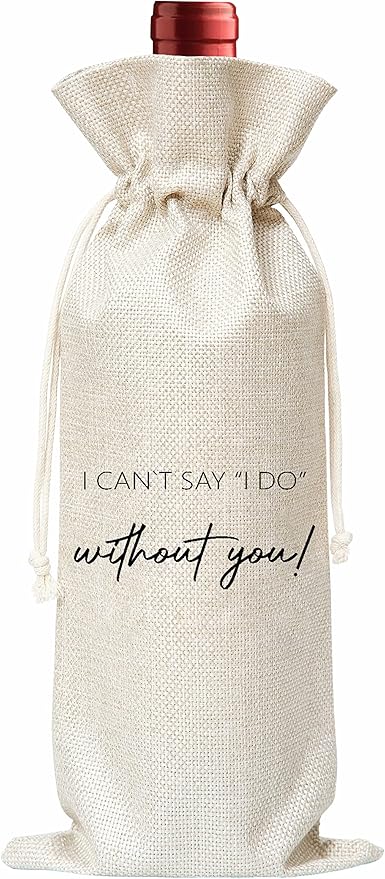 Officiant Gifts Wine Bag - Gifts For Wedding Officiant,Wedding Host,Pastor Gift Ideas - Cotton Burlap Wine Bag (1 Pcs) - WB050