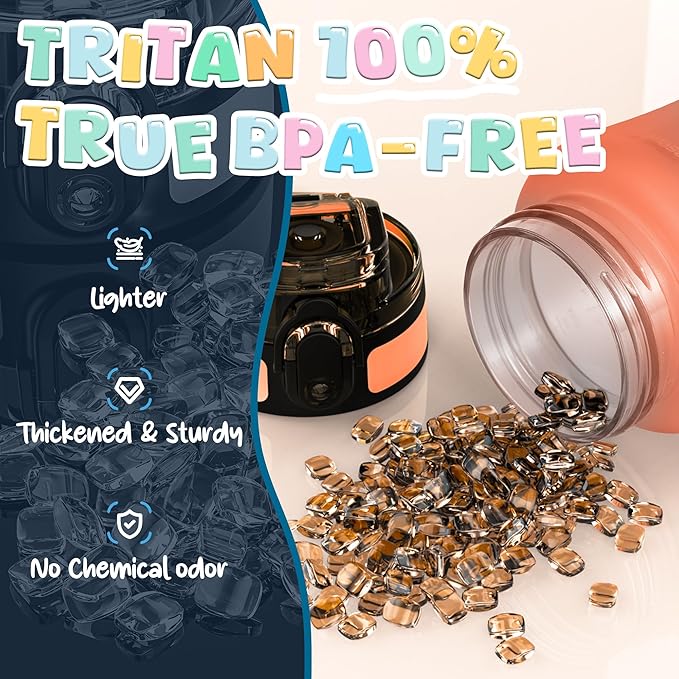 OLDLEY Kids Water Bottle for School, 12 oz (2 lids) BPA-Free Reusable Leak-proof Durable Tritan Plastic Water Bottles with Straw & Chug Lids, Anti-dust Spout Cover (Sunflower)