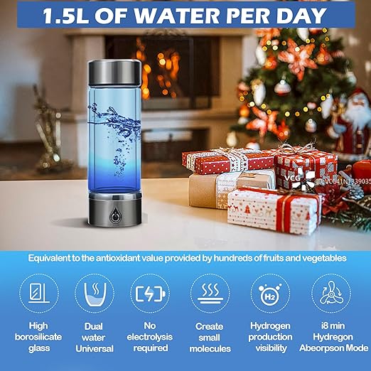Hydrogen Water Bottle Generator, 3 Min to Quickly Increase The Hydrogen Ratio, with SPE/PEM Technology Fast Electrolysis, Portable with Travel, Sports, Office, Home Gifts and Other Occasions