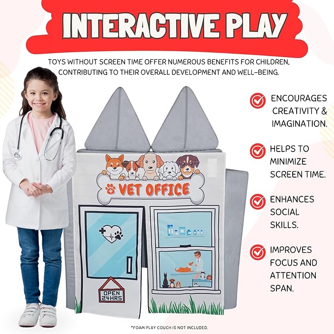 Play Panel for Childrens Foam Sofa Kids Couch (Vet Office)