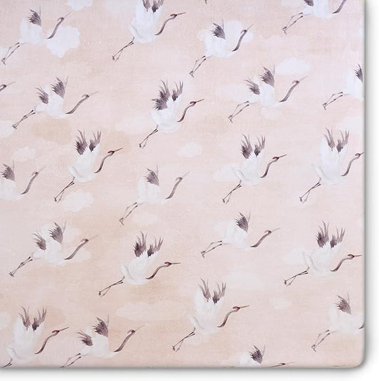 Crib Sheets - Crib Sheets Girl -Crib Sheets Boy - Jersey Sheets - Nursery Bedding - Toddler Bedding Sets for Girls - Toddler Bedding Sets for Boys - Baby Crib Sheets - OILO Studio Crib Sheet Crane