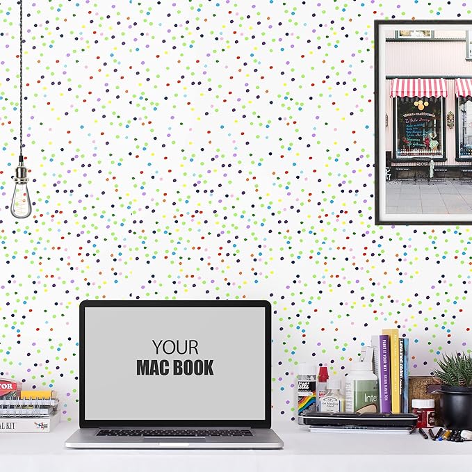 Amaonm Removable 15.8 x 98.4inch Wall Decals DIY Wallpaper Wall Stickers Murals Decor for Kids Babys Girls Bedroom Teens Nursery Living Room Door Desk Decoration (Dot)