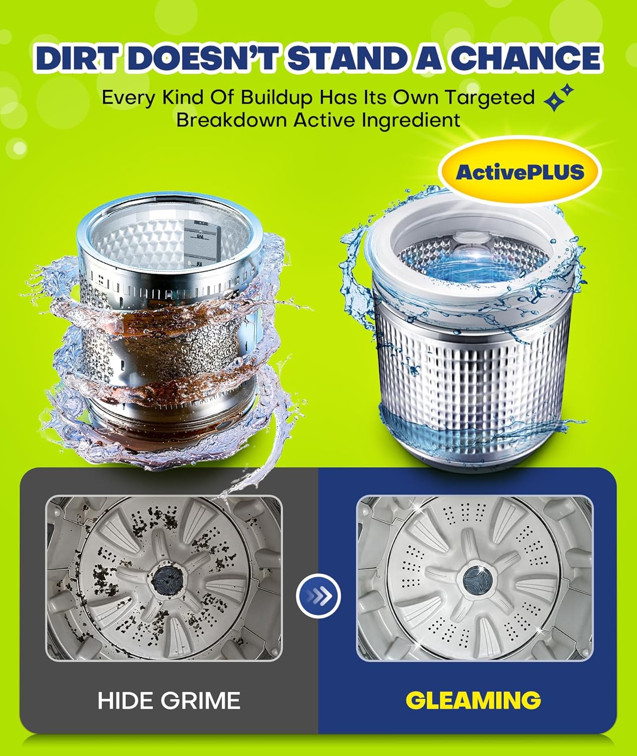 Deep Cleaning Washing Machine Cleaner Tablets, No More Odor & Pet Fur Washing Machine Cleaning Tablets, Washer Cleaner For HE Top Front Load, Septic Safe, 24 Counts/1 Year Supply