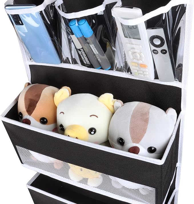 Univivi 6-Shelf Door Hanging Organizer Baby Door Storage Wall Mount Storage with 3 Small PVC Pockets and 5 Large Pockets for Baby Stuff, Toiletries and Sundries