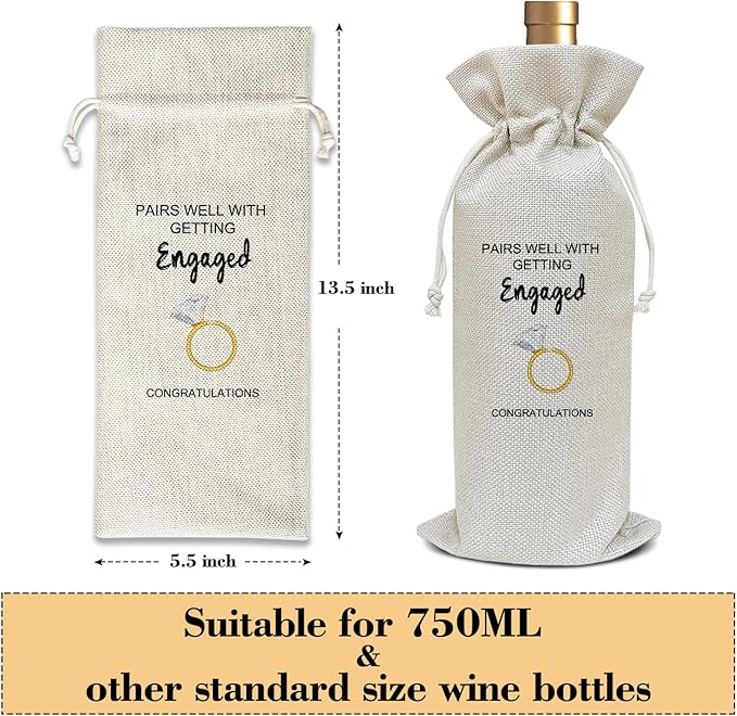 Engagement Gifts for Couples, Gifts for Newly Engaged Couples Bridal Shower Wedding Gift for Bride-to-be Wife Bride Party Favor Wine Bag Decoration Supplies, Wine Gifts for Women /13